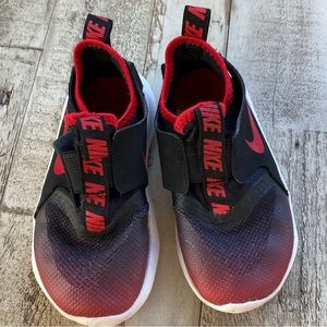 Nike Black and Red slip on sneakers. Toddler size 9